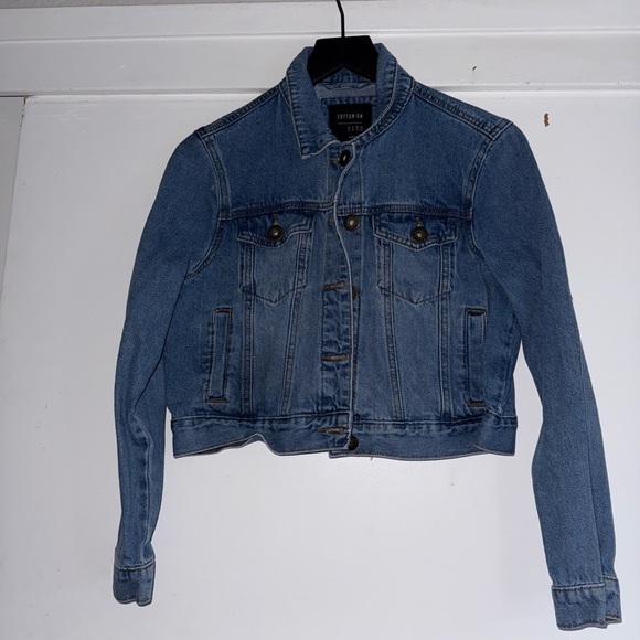 Cotton On Blue Cropped Jean Jacket - Picture 1 of 3